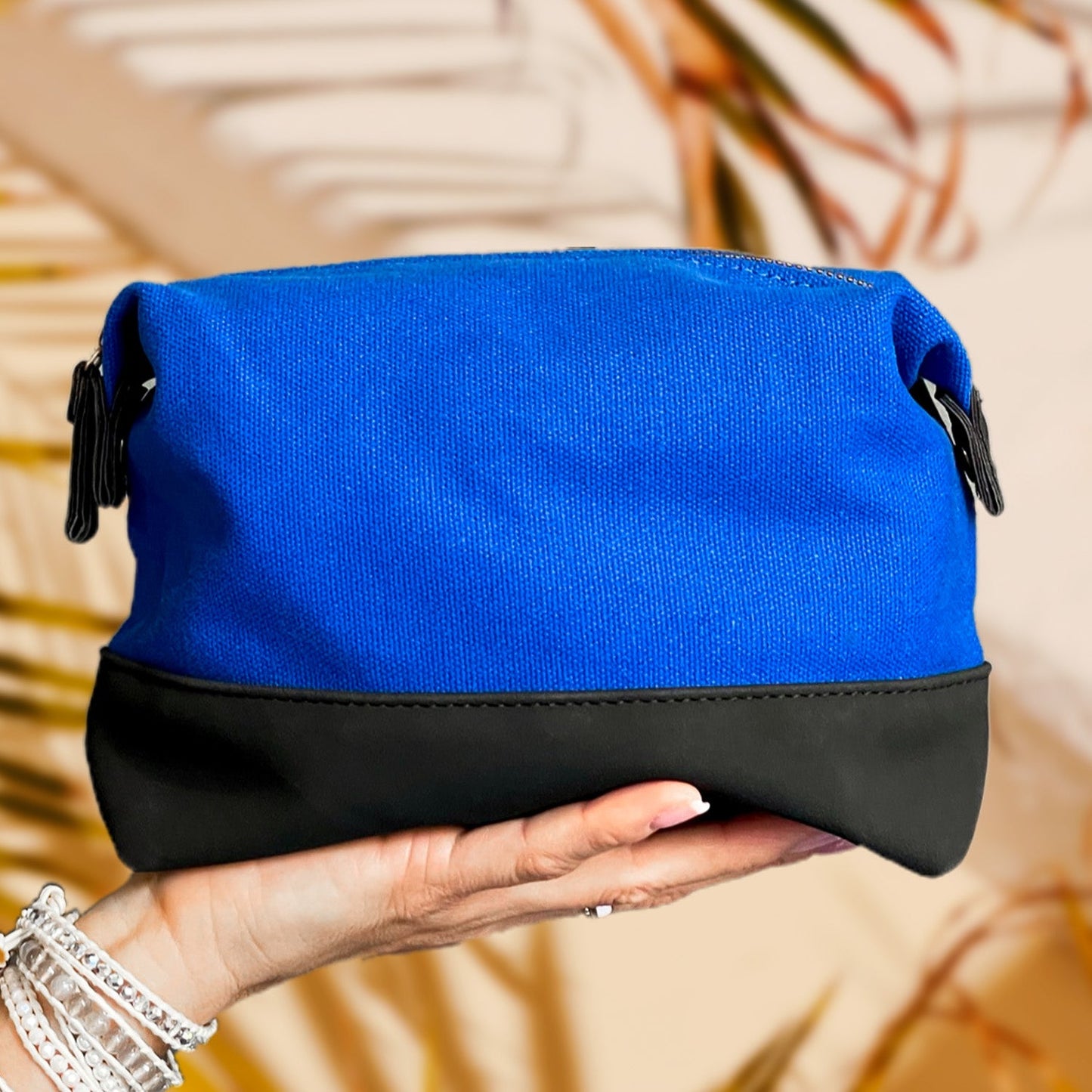 Travel Toiletry Bag - Eternal Optimist in Cobalt Blue