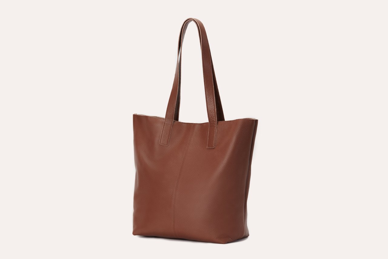 Journalist Style Leather Tote Bag