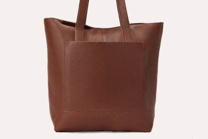 Journalist Style Leather Tote Bag
