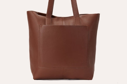 Journalist Style Leather Tote Bag