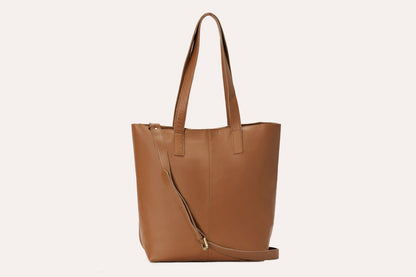 Journalist Style Leather Tote Bag