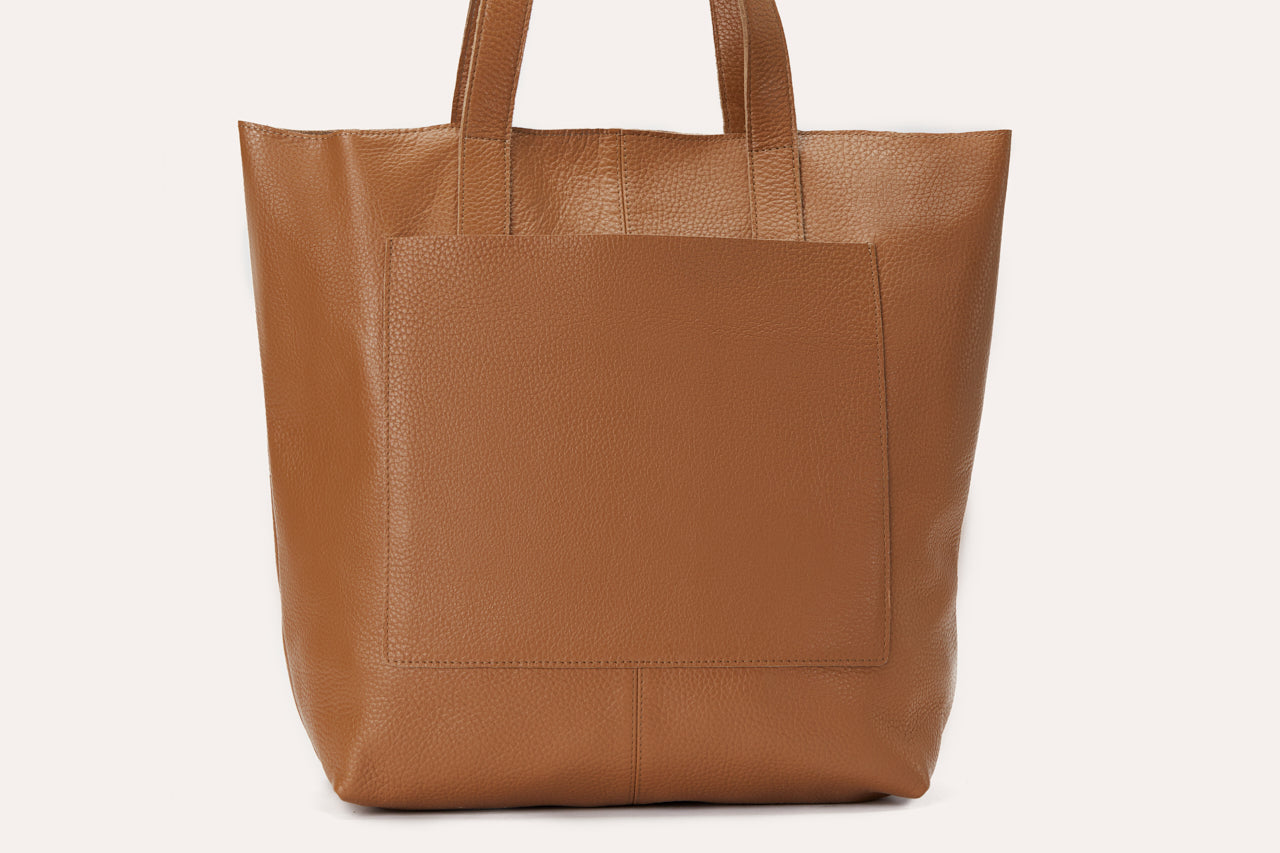 Journalist Style Leather Tote Bag