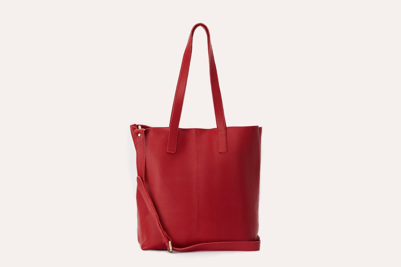 Journalist Style Leather Tote Bag