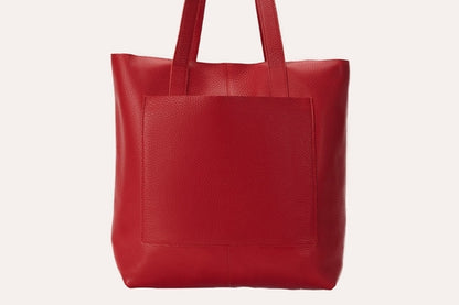 Journalist Style Leather Tote Bag