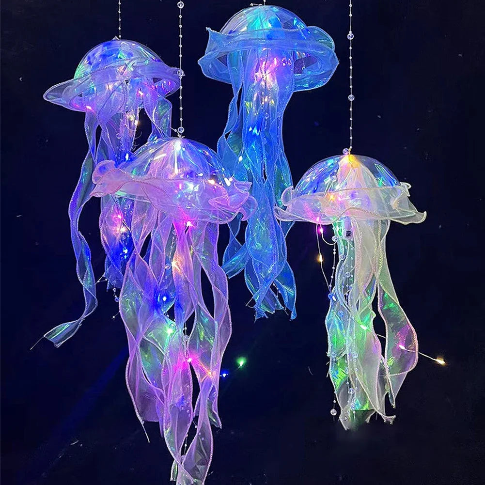 1-6PCS Jellyfish Night Light Lamp Hanging Pendant LED Light Jellyfish