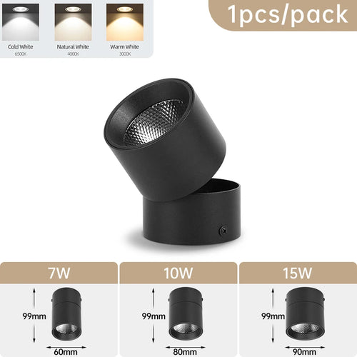 LED Spotlights 3 Color Change Room Decor Lamp Foldable Downlight 220v