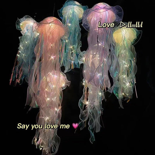 1-6PCS Jellyfish Night Light Lamp Hanging Pendant LED Light Jellyfish