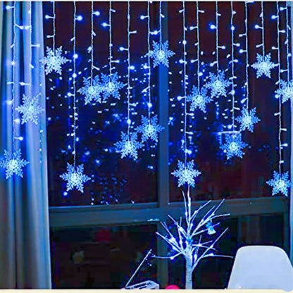 3.2M Christmas Snowflake Curtain String Lights Indoor Christmas Light