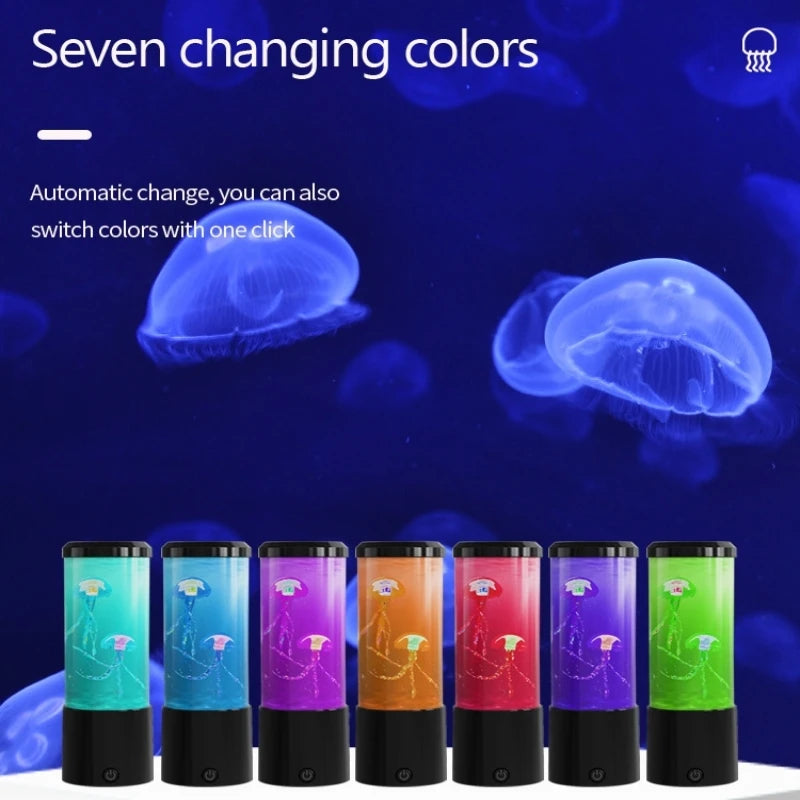 Jellyfish Lava Lamp, Aquarium Ocean Night Lights，7Colors LED Jellyfish