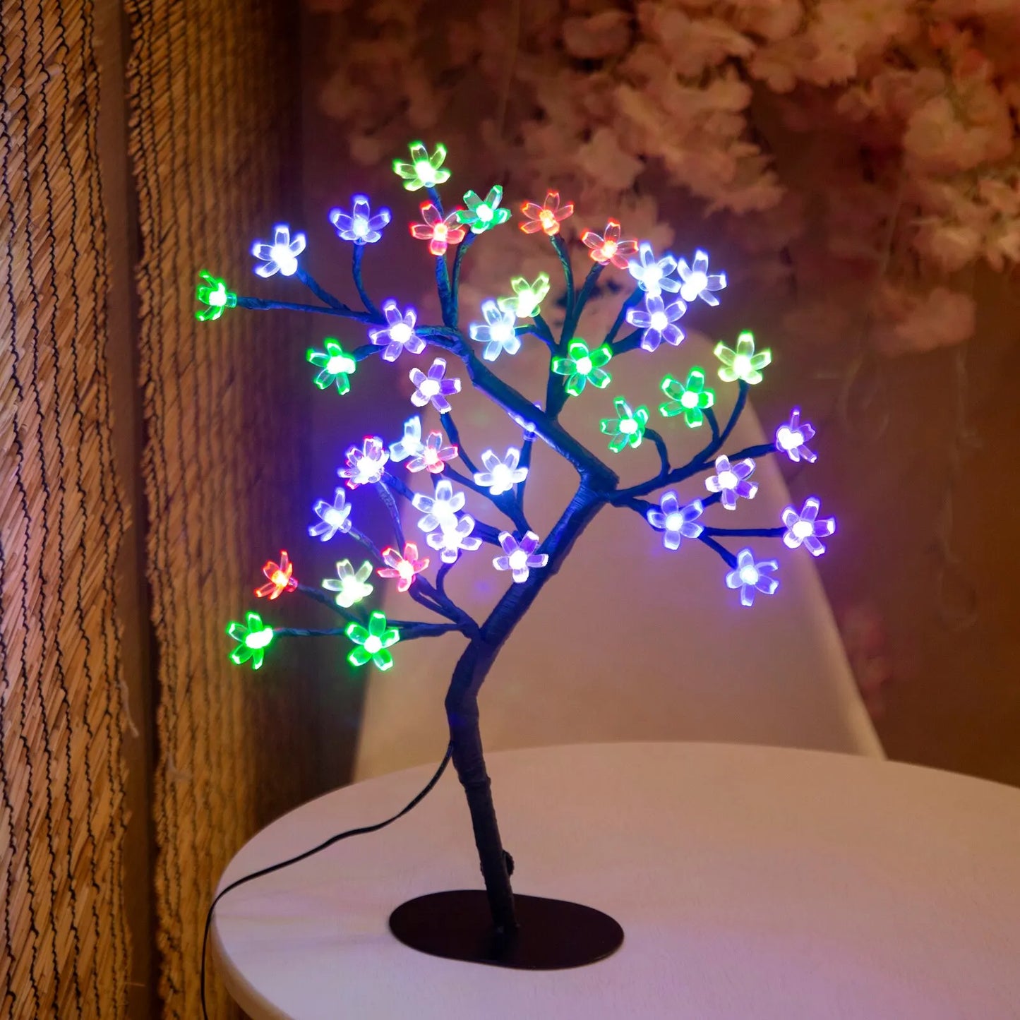 Cherry Blossom Tree Light,17inch 40LED Lighted Tabletop Artificial