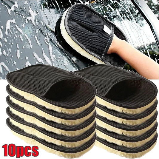 1/10Pcs Car Cleaning Sponge Glove Car Polishing Washing Mitt Gloves