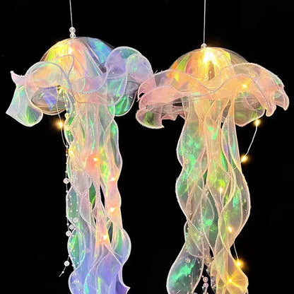 DIY Jellyfish Lantern Under The Sea Colorful Jellyfish Lamp Girl