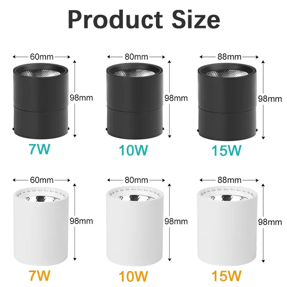 LED Spotlights 3 Color Change Room Decor Lamp Foldable Downlight 220v