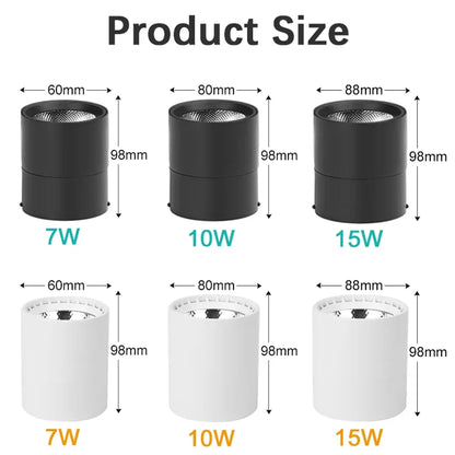 LED Spotlights 3 Color Change Room Decor Lamp Foldable Downlight 220v