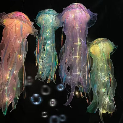 1-6PCS Jellyfish Night Light Lamp Hanging Pendant LED Light Jellyfish