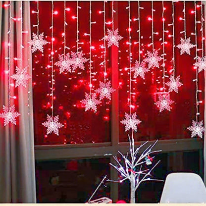 3.2M Christmas Snowflake Curtain String Lights Indoor Christmas Light