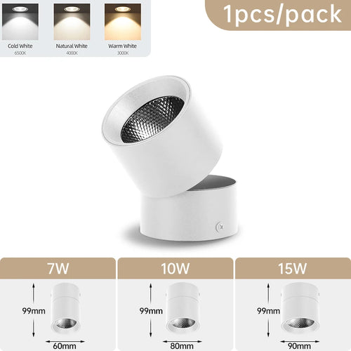 LED Spotlights 3 Color Change Room Decor Lamp Foldable Downlight 220v