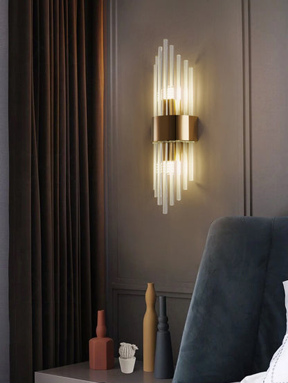 Gold/Black Stainless Steel Crystal Wall Sconce for Living Room,