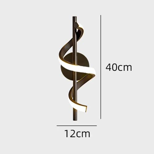 LED Wall Lamp Nordic Bedroom Bedside Minimalist Sconce Black White