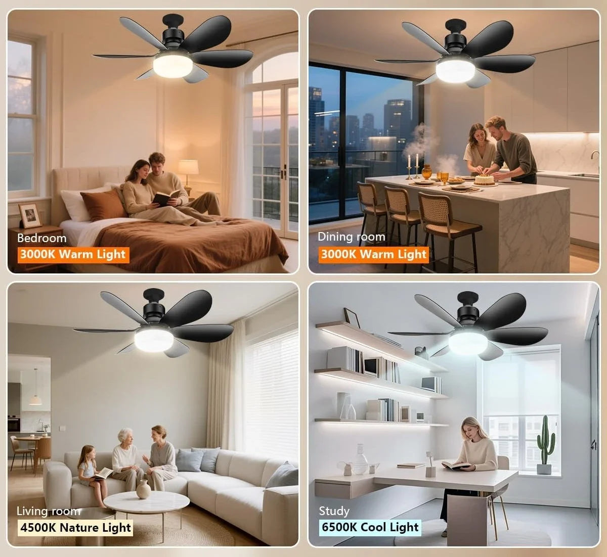 E27 Base LED Ceiling Fan Light with Remote Control 85V-265V Voltage 3