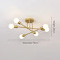 Modern minimalist luxury 6-speed E27 branch chandelier living room