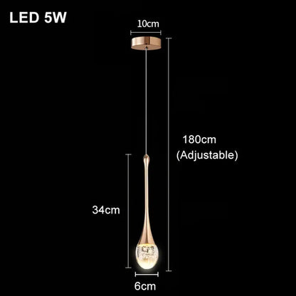 Modern Bubble Crystal Pendant Lights Indoor Hanging Lamp For  Kitchen