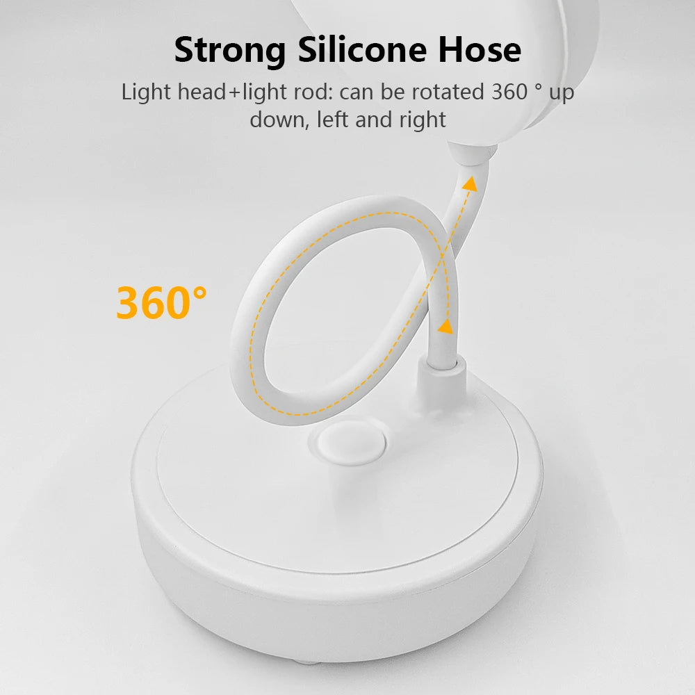 Portable Gooseneck Pipe Desk Lamp LED Rechargeable Waterproof Mood