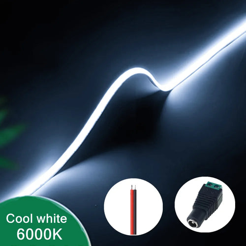 3mm Ultra Thin 12V Colorful COB LED Strip Dimmable 3000K 4000K 6000K