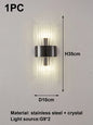 Gold/Black Stainless Steel Crystal Wall Sconce for Living Room,