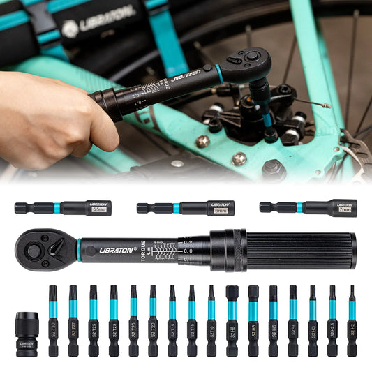 21 pcs Bike Torque Wrench 1/4" 2-14Nm Bike Torque Wrench Set Socket