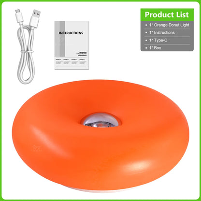 Orange Mushroom Table Lamp LED Rechargeable 3 modes Ambient Lights