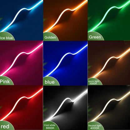 3mm Ultra Thin 12V Colorful COB LED Strip Dimmable 3000K 4000K 6000K