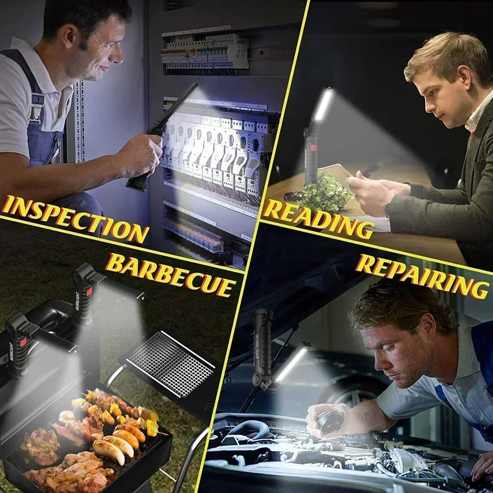 Portable COB LED Work Light USB Rechargeable LED Flashlight Inspection