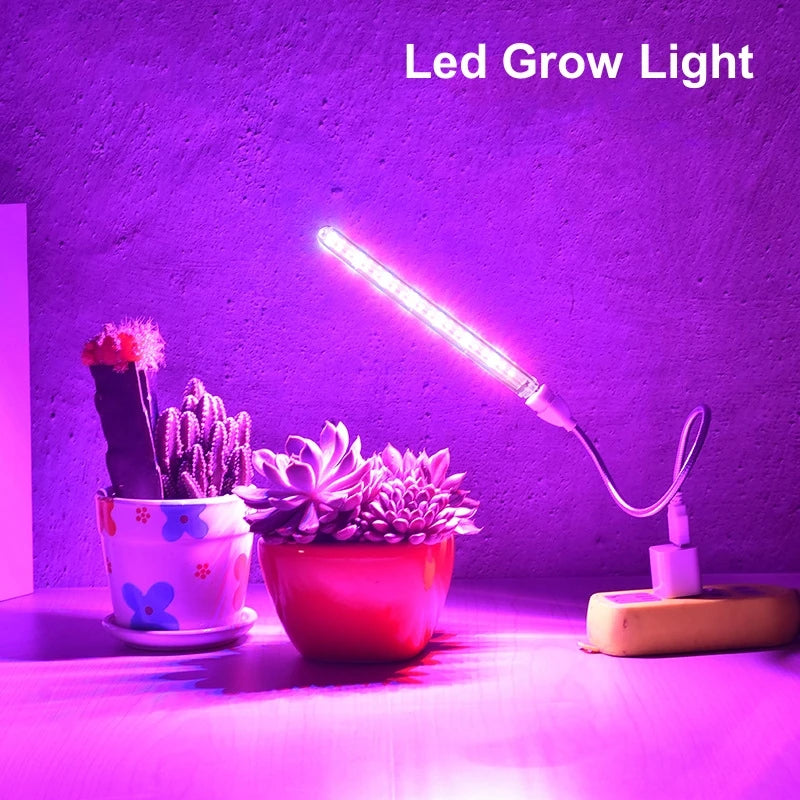 USB 5V LED Grow Light Full Spectrum Plant Lamp with Flexible Hose