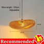Bamboo Weaving LED Pendant Light HandMade Vintage Home Hanging