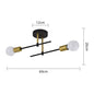 Nordic Simple Living Room Ceiling Light 2 lamps Modern Long Iron Arm