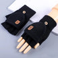 Knitted Fingerless Gloves Winter Thicken Warm Touch Screen Gloves for