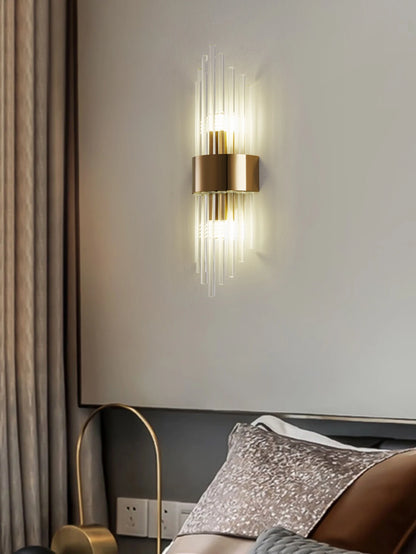 Gold/Black Stainless Steel Crystal Wall Sconce for Living Room,