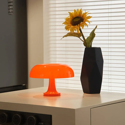 Orange Mushroom Table Lamp LED Rechargeable 3 modes Ambient Lights