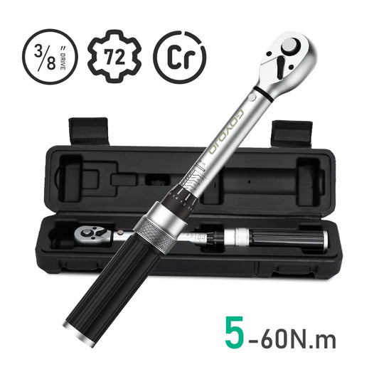 3/8” Torque Wrench 5-60N.m Square Drive Torques Key 1/4” Pro Torque