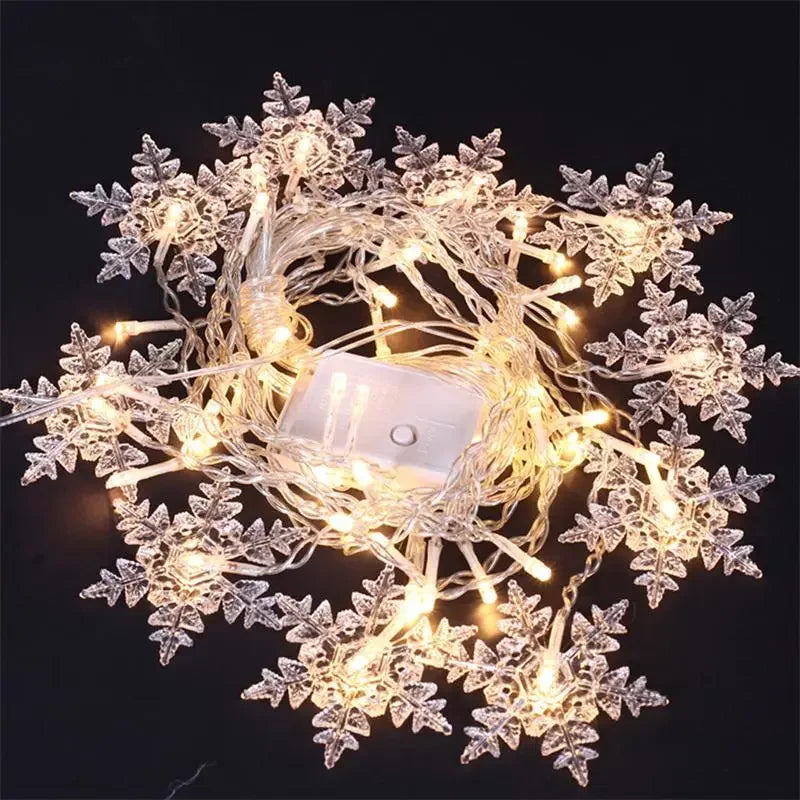 3.2M Christmas Snowflake Curtain String Lights Indoor Christmas Light