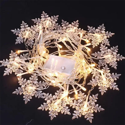 3.2M Christmas Snowflake Curtain String Lights Indoor Christmas Light