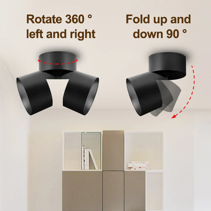 LED Spotlights 3 Color Change Room Decor Lamp Foldable Downlight 220v
