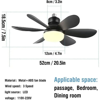 E27 Base LED Ceiling Fan Light with Remote Control 85V-265V Voltage 3
