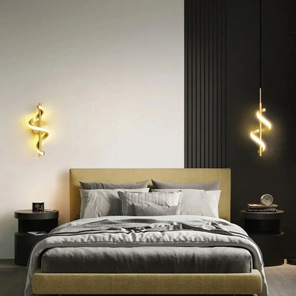 LED Wall Lamp Nordic Bedroom Bedside Minimalist Sconce Black White