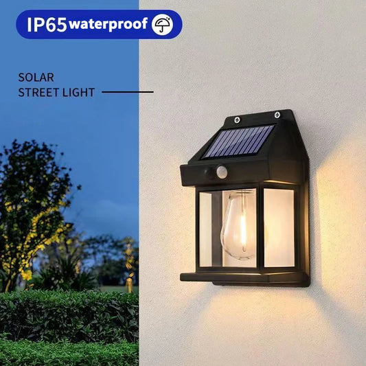 Outdoor Solar Tungsten Wall Light with Motion Sensor IP65 Waterproof
