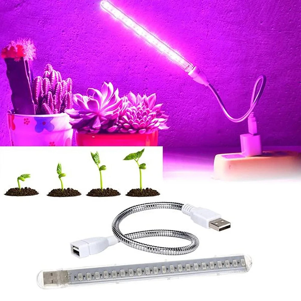 USB 5V LED Grow Light Full Spectrum Plant Lamp with Flexible Hose