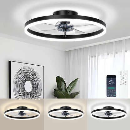 Smart Ceiling Fan with Lights and Remote 6 Speeds Dimmable LED Fan