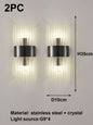 Gold/Black Stainless Steel Crystal Wall Sconce for Living Room,