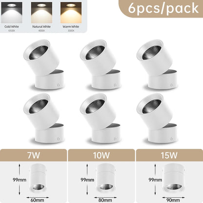 LED Spotlights 3 Color Change Room Decor Lamp Foldable Downlight 220v